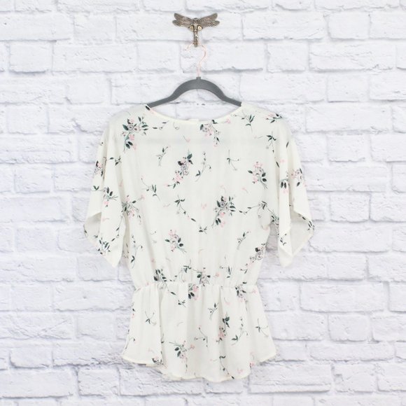SIENNA SKY Short Sleeve Floral Blouse Shirt Size M - Picture 4 of 8